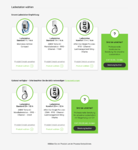 Laderechner einfach und schnell die richtige Ladestation - Websamurai AG die innovative Webagentur in Aarau und Zürich 2